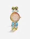 Dolce & Gabbana Watch With Multi-colored Gems Gold Female Onesize In Gold