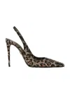 Dolce & Gabbana Water Diamond Decorated With Satin Exposed Heels In Black