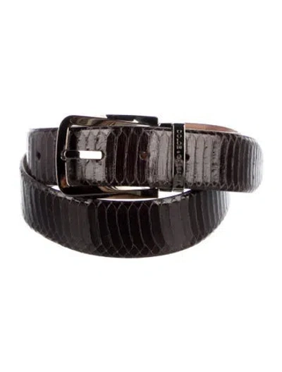 Pre-owned Dolce & Gabbana Water Snake Waist Belt In Brown