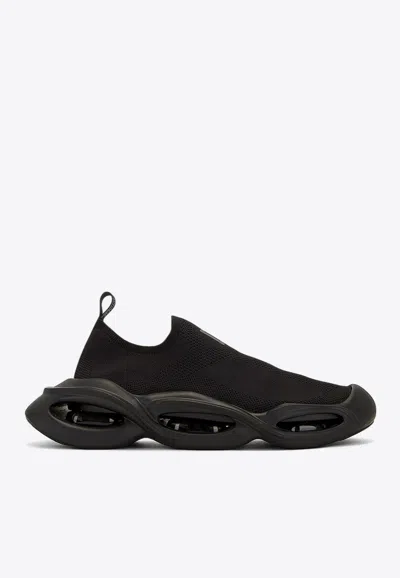 Dolce & Gabbana Wave Stretch Knit Sneakers In Black