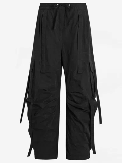 Dolce & Gabbana Ties Barrel-leg Cargo Trousers In Black