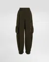 Dolce & Gabbana Waxed Faille Cargo Pants In Green