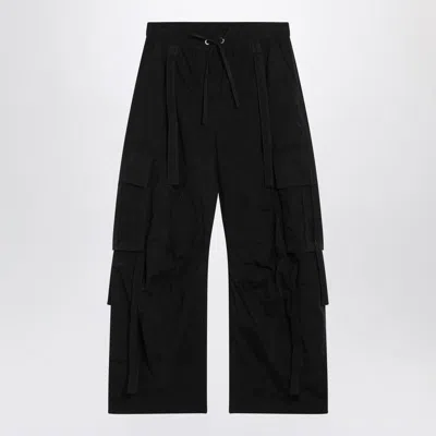 Dolce & Gabbana Ties Barrel-leg Cargo Trousers In Black