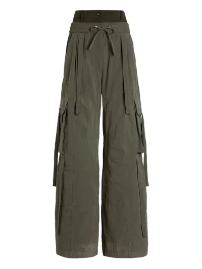 Dolce & Gabbana Cargo Trousers With Drawstring And Pockets In Green