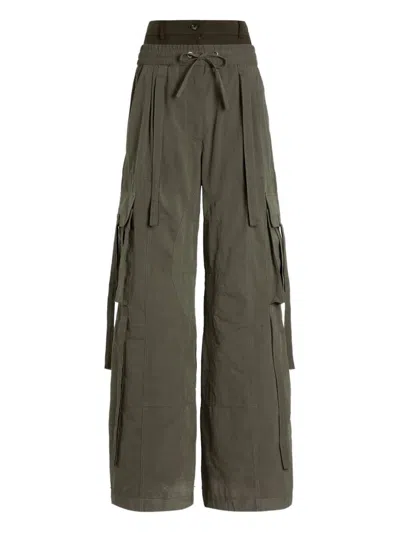 DOLCE & GABBANA WAXED FAILLE CARGO TROUSERS