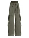 Dolce & Gabbana Women Green Cargo Pants With Elasticated Double Waist In Cotton Blend Woman In Gray
