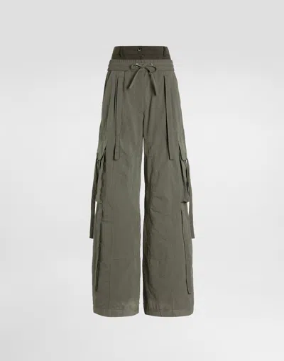 Dolce & Gabbana Waxed Faille Trousers In Multi