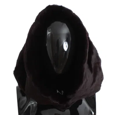 Dolce & Gabbana Weasel Fur Hooded Hooded Shawl In Purple