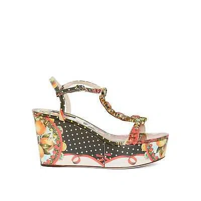 Pre-owned Dolce & Gabbana Wedge Sandals In Black