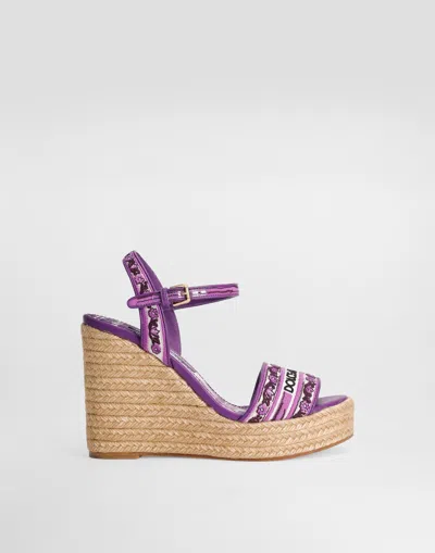 Dolce & Gabbana Wedge Sandals With Majolica Embroidery