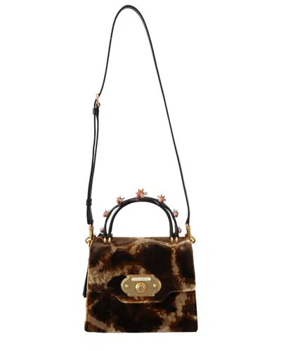 Dolce & Gabbana Welcome Giraffe Pattern Crossbody In Brown