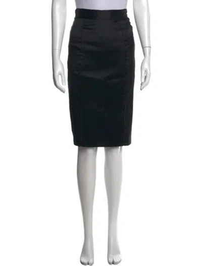 Pre-owned Dolce & Gabbana Whipstitch Trim Knee-length Skirt In Black