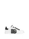 Dolce & Gabbana Portofino Light Strobel Sneaker In Calfskin In White