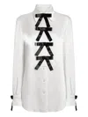 Dolce & Gabbana Silk Shirt With Bows And Long Sleeves In White