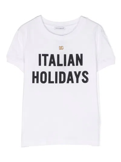 Dolce & Gabbana Kids'  T-shirts And Polos White