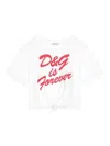 Dolce & Gabbana Logo-embellished Tie-fastening T-shirt In White