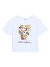 Dolce & Gabbana Teen Girls White Cotton Floral T-shirt In White