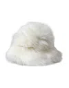 Dolce & Gabbana White Acrylic Fur Womens Bucket Hat In White