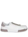 Dolce & Gabbana Portofino Yatch Sneakers In Calfskin Color White And Dove Grey In Red