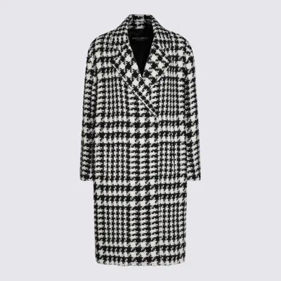 Dolce & Gabbana White And Black Coat