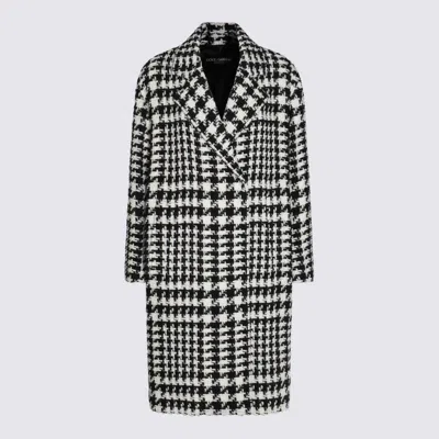 Dolce & Gabbana White And Black Coat