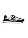 Dolce & Gabbana Black And White Low Top With Lace Details And Dg Patch On The Side In Black