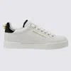 DOLCE & GABBANA WHITE AND BLACK LEATHER PORTOFINO SNEAKERS