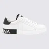 DOLCE & GABBANA WHITE AND BLACK LEATHER SNEAKERS