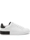 Dolce & Gabbana White Leather Portofino Sneakers In White