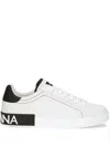 Dolce & Gabbana Portofino Leather Sneakers With Rubberized Logo Shoes In White