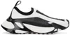 Dolce & Gabbana White Stretch Mesh Fast Sneakers In Bianco Nero
