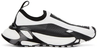 Dolce & Gabbana White Stretch Mesh Fast Sneakers In Bianco Nero