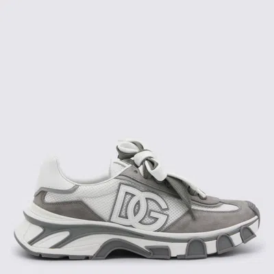 Dolce & Gabbana White And Grey Sneakers In Multi