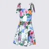 Dolce & Gabbana Floral-print Cotton-blend Poplin Mini Dress In White