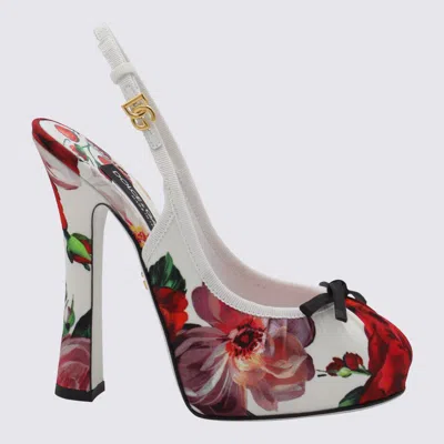 DOLCE & GABBANA DOLCE & GABBANA WHITE AND MULTICOLOR PUMPS