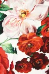 Dolce & Gabbana Longuette Skirt With Floral Print In Bianco/rose