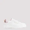 DOLCE & GABBANA WHITE AND PINK LEATHER SNEAKERS