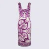 Dolce & Gabbana White And Purple Silk Dress