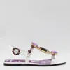 Dolce & Gabbana Embellished Leather Thong Sandals