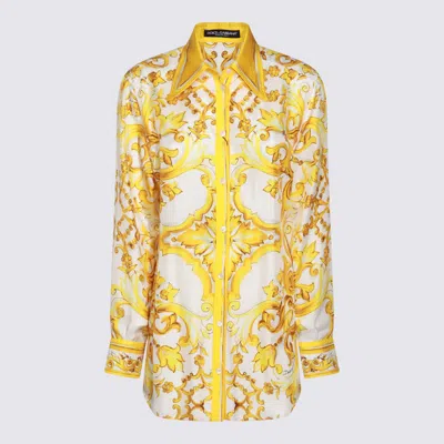 DOLCE & GABBANA WHITE AND YELLOW SHIRT