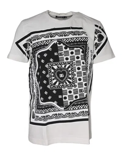 Pre-owned Dolce & Gabbana White Bandana Print Cotton Short Sleeves Men's T-shirt ()