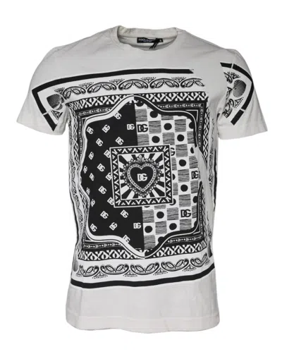 Pre-owned Dolce & Gabbana White Bandana Print Cotton Short Sleeves Men's T-shirt ()