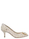 Dolce & Gabbana Bellucci Embellished Lace Pumps In White