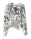 Dolce & Gabbana White Black Logo Print Women Pullover Sweater In White