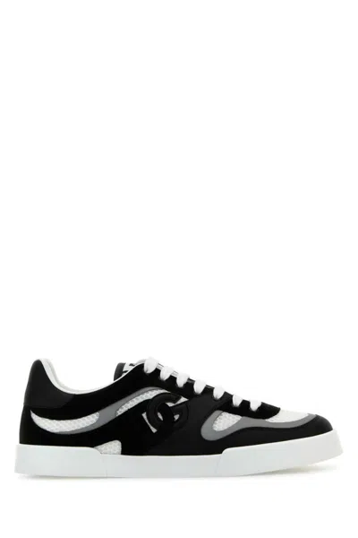 Dolce & Gabbana White Black Logo Sneakers