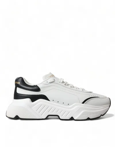 Dolce & Gabbana White Black Low Top Daymaster Sneakers Women's Shoes In Multi