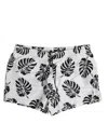 Dolce & Gabbana White Black Print Beachwear Shorts Swimwear In Multi