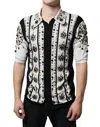 Dolce & Gabbana White Black Silk Studded Stone Crystal Shirt In Black