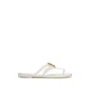 Dolce & Gabbana Women White Thong Sandals With Logo Plaque On The Front In Rubber Woman In White