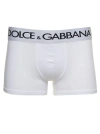 DOLCE & GABBANA WHITE BOXER BRIEFS WITH BRANDED WAISTBAND IN STRETCH COTTON